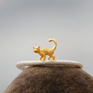 Gold Vermeil Cheetah/Leopard Animal Ring